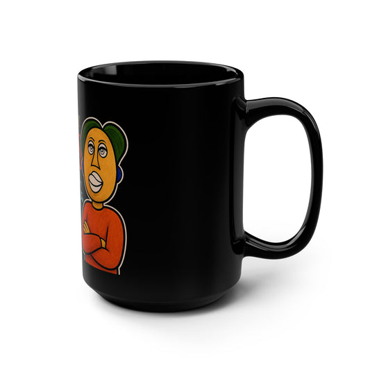 'Thinking. Don't Interrupt'- Everyday Genius™ Thinker's Society Collection, Black Mug, 15oz