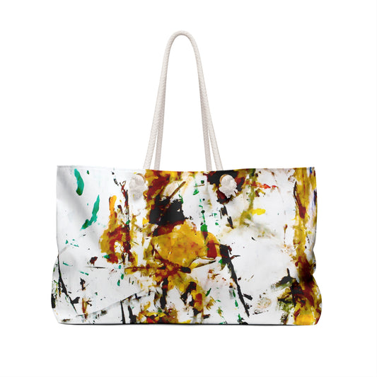 Abstract Paint Splash Weekender Bag – Large Artistic Travel Tote