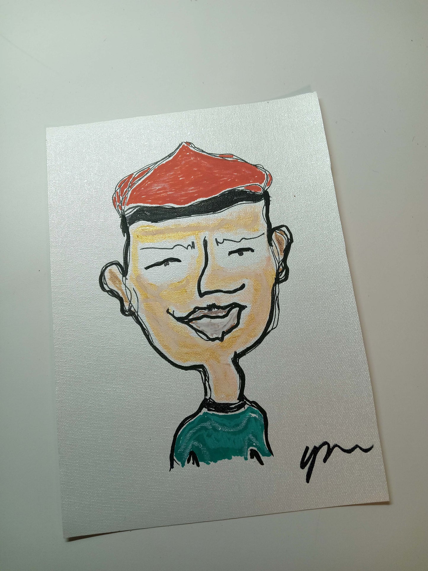 'Darius Cruz' - 8x12 Print on Metallic canvas, acrylic markers.