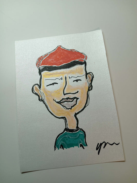 'Darius Cruz' - 8x12 Print on Metallic canvas, acrylic markers.