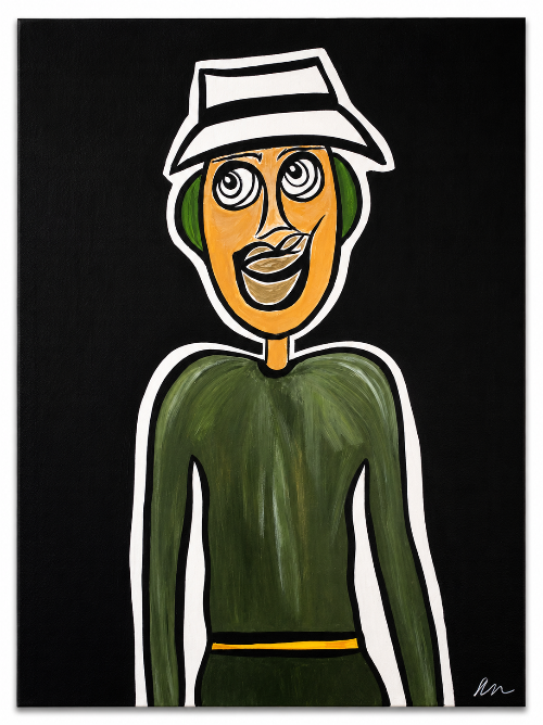 "FELLA"-Character Art | Original Acrylic on Canvas | 36'w x 48'h