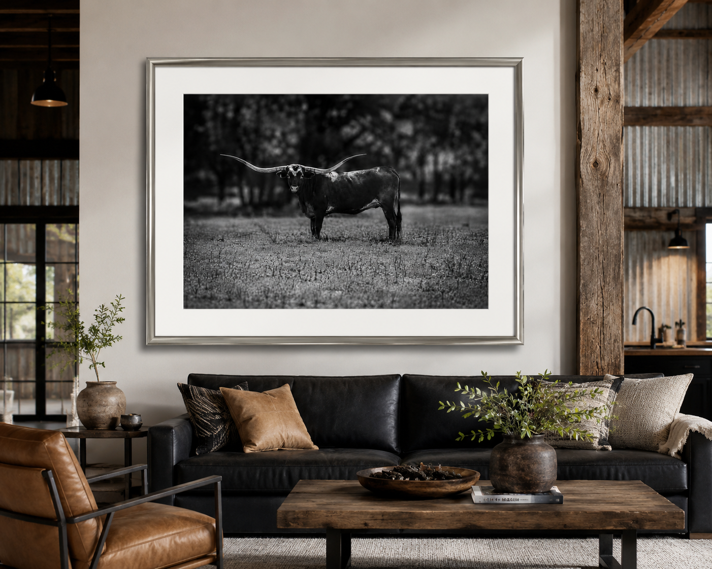 King of the Ranch |  Longhorn Photography | Modern Western Ranch Wall Art