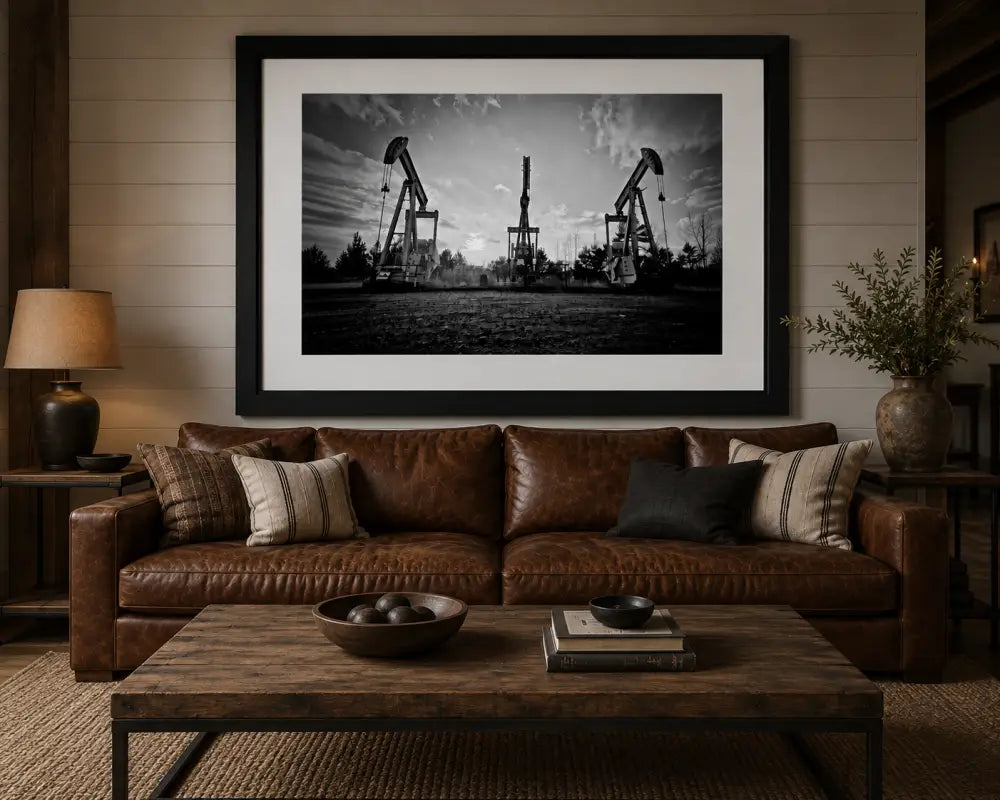 West Texas Oil Pumpjacks | Black & White Fine Art Photography Print by Yolanda Cooper
